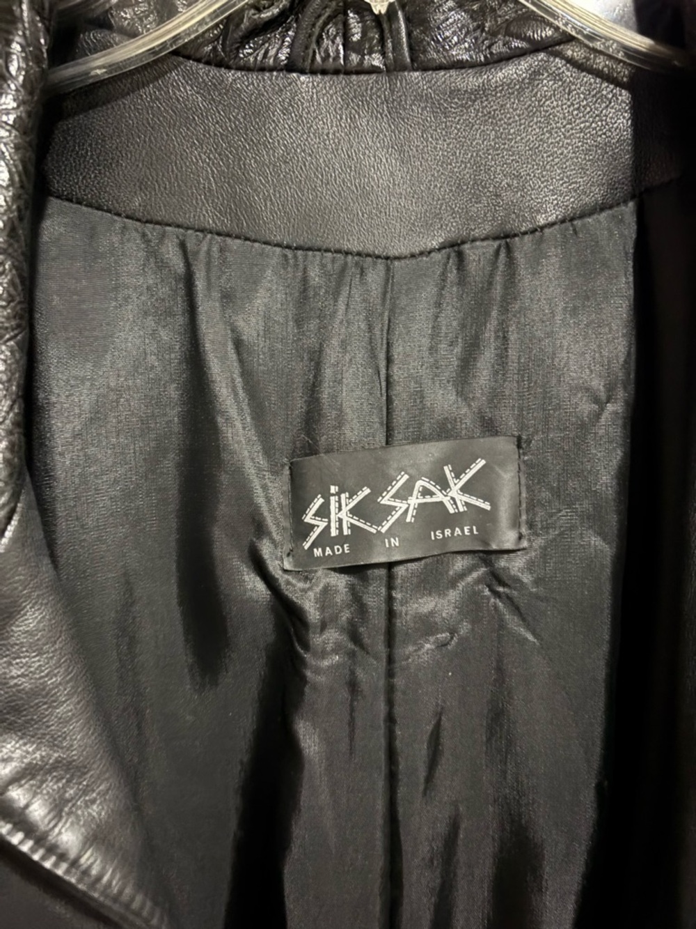 Vintage Black Genuine Leather Long Tench Coat - Picture 7 of 8